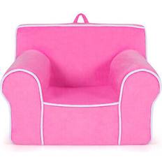 Pink Sofas Costway Foam Kids Sofa 7 in Upholstered