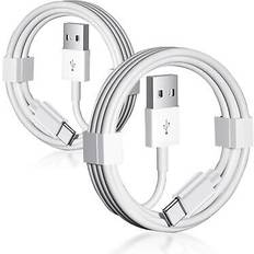 2 pack car carplay cable for iphone 15 usb a to usb c cable for iphone 15 pro. White 3 Feet