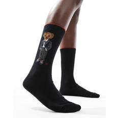 Ralph Lauren Socks Ralph Lauren Crew Socks Dressy Bear Logo - Black