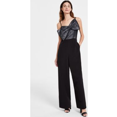 Anne Klein Jumpsuits & Overalls Anne Klein Oversized Bow Jacquard Bodice Jumpsuit - Black