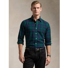 Polo Ralph Lauren Grøn Overdele Polo Ralph Lauren Custom Fit Brushed Flannel Checked Shirt - Navy/Green