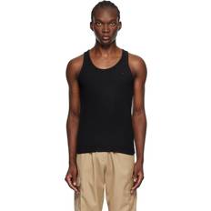 Men - Viscose Tank Tops Coperni Black Embroidered Logo Tank Top
