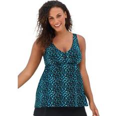 Nylon Tankinis Plus Size Women's Flowy Tankini Top - Water Droplet