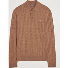 Morris Merino Cable Polo Knit - Camel