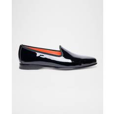 Santoni Andrea Patent Leather Formal Loafers - Black