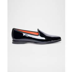 Santoni Black Slip-On Leather Shoes - Nero