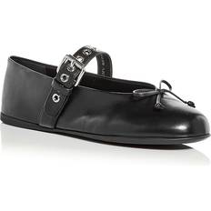 Miu Miu Black Low Shoes Miu Miu Women's Buckle Ballet Flats - Nero