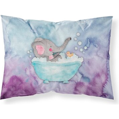 Textiles Caroline's Treasures Elephant Bathing Watercolor Pillowcase Standard Multicolor Pillow Case White, Purple, Blue