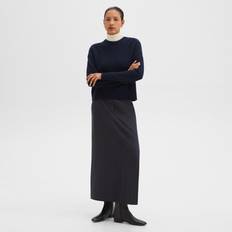 Flannel Skirts Theory Flannel Midi Trouser Skirt - Dark Navy