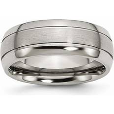 Titanium Rings J Brand mm Titanium Grooved Brushed & Polished Band