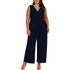 Adrianna Papell Jumpsuits & Overalls Adrianna Papell Plus Pintuck Jersey Jumpsuit - Midnight