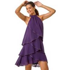 Abito da sera Vestiti Roman Sequin Trim Halterneck Dress - Plum