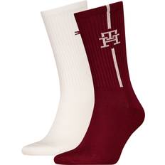 Tommy Hilfiger Monogram Crew 2-pak Strømper - Deep Rouge