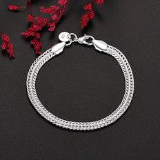 Ara 925 Sterling Silver Exquisite Solid Chain Bracelet - H510