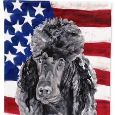 Black Standard Poodle 11" x 15" with American Flag