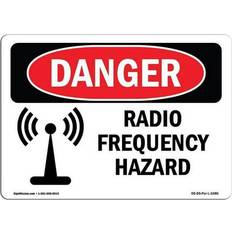 Office Supplies SignMission OSHA Danger Sign 12 x 18 in - Radio Frequency Hazard