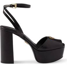 Prada Korkokenkiä Prada Nappa Leather Platform Sandals 115 - Black