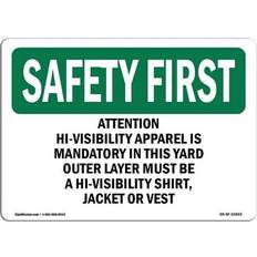 Office Supplies SignMission OSHA Safety First Sign 12 x 18 in.