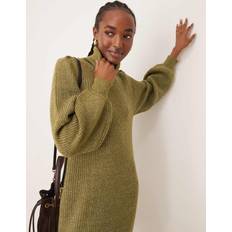 Green - Knitted Dresses Yas Roll Neck Long Sleeve Knit Dress - Olive/Green