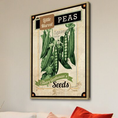 Interior Details Marmont Hill Seed Packet Peas Canvas Print 24 x 36 Framed Art