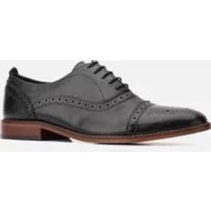 Base London Cast Waxy Brogue Shoe - Black