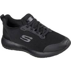 Skechers Black Wide Fit Womens Squad Slip Resistant Work Trainers
