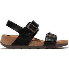 Fly London Ceke Adjustable Wedge Jesus Sandals - Black