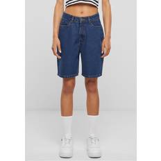 Damen - Denim/Jeansstoff Shorts Urban Classics 90's Bermuda Mid Indigo Washed Shorts - Blau