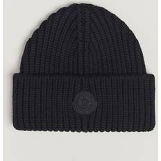 Moncler Damen Accessoires Moncler Tonal Logo Beanie - Black