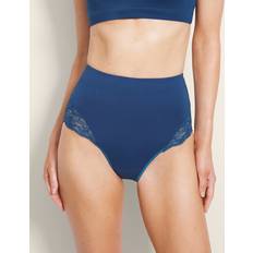 Blue - Women Girdles Soma Women's High-Waist Brief Panty with Lace - Blue