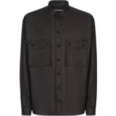 Dolce & Gabbana Gray Tops Dolce & Gabbana Oversize Flannel Shirt Gray