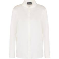 Emporio Armani Dame Skjorter Emporio Armani Silk Elastan Bluser Skjorter Dame - Hvid