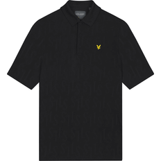 Lyle & Scott Skjortkrage Pikétröjor Lyle & Scott Monogram Jacquard Polo Shirt Jet Black