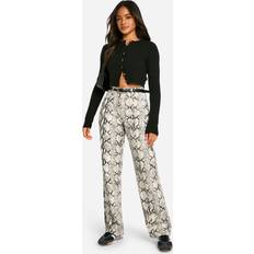 boohoo Womens Snake Print Straight Leg Jean - Snake