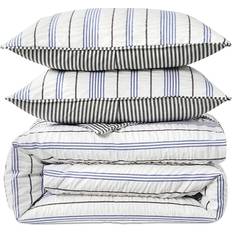 Seersucker Stripe Set King - Duvet Cover Blue