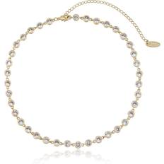 Jewelry Ettika Crystal Disc and Link Necklace