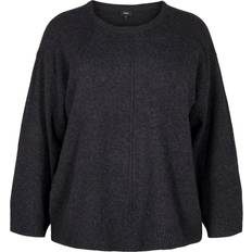 Zizzi Sweatere Zizzi Pullover L/S - Mørkegrå