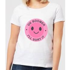 By IWOOT Ok Boomer Pink Smile Women's T-Shirt - White