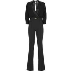 Tute intere Elisabetta Franchi Elegant Svart Jumpsuit 3/4 Ermer - Black