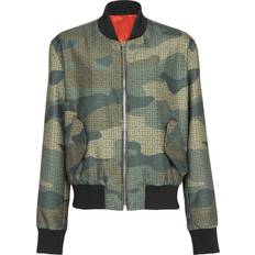 Balmain Bomber Jackets Balmain Camouflage Shantung Bomberjakke - Green