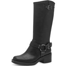 Kunstleder Hohe Stiefel Tamaris Cowboy Stiefel Damen - Schwarz