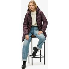 Superdry Jackets Superdry Fuji Midi Padded Hooded Coat - Purple