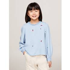 Tommy Hilfiger Blusar Tommy Hilfiger Floral Embroidery Chambray Blouse - Denim