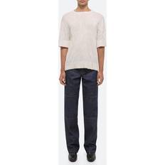 Polyurethane T-shirts Helmut Lang Crushed Merino Wool Blend T-Shirt - Cream