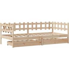 90 cm - Indbyggede opbevaring Senge vidaXL Tagesbett 90x190 cm Massivholz Kiefer - Braun