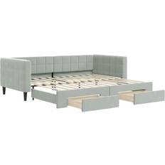 Tagesbett Ausziehbar 90 x 200 cm Samt - Grau