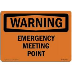 Office Supplies SignMission OSHA Warning Sign 12 x 18 in - Emergency Meeting Point