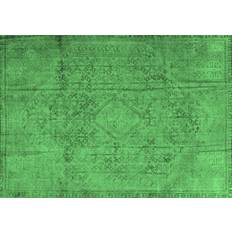 Ahgly Company Indoor Rectangle Persian Emerald Green Area Rug 5 x 8