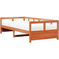 Beds & Mattresses Daybed with Mattress 90x190 cm Wax Brown