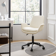 Ebern Designs White Office Chairs Ebern Designs Anto Modern Padded Arms 32" H X 25" W X 26.5" D Office Chair